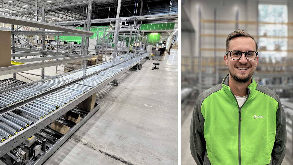Bild på uppbyggnationen samt platsansvarig Rasmus.