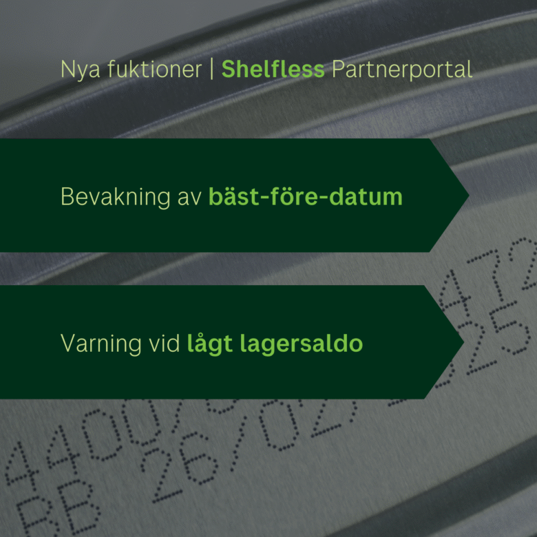 Nyheter i Partnerportalen: Bevakning av bäst-före-datum och varning vid lågt lagersaldo
