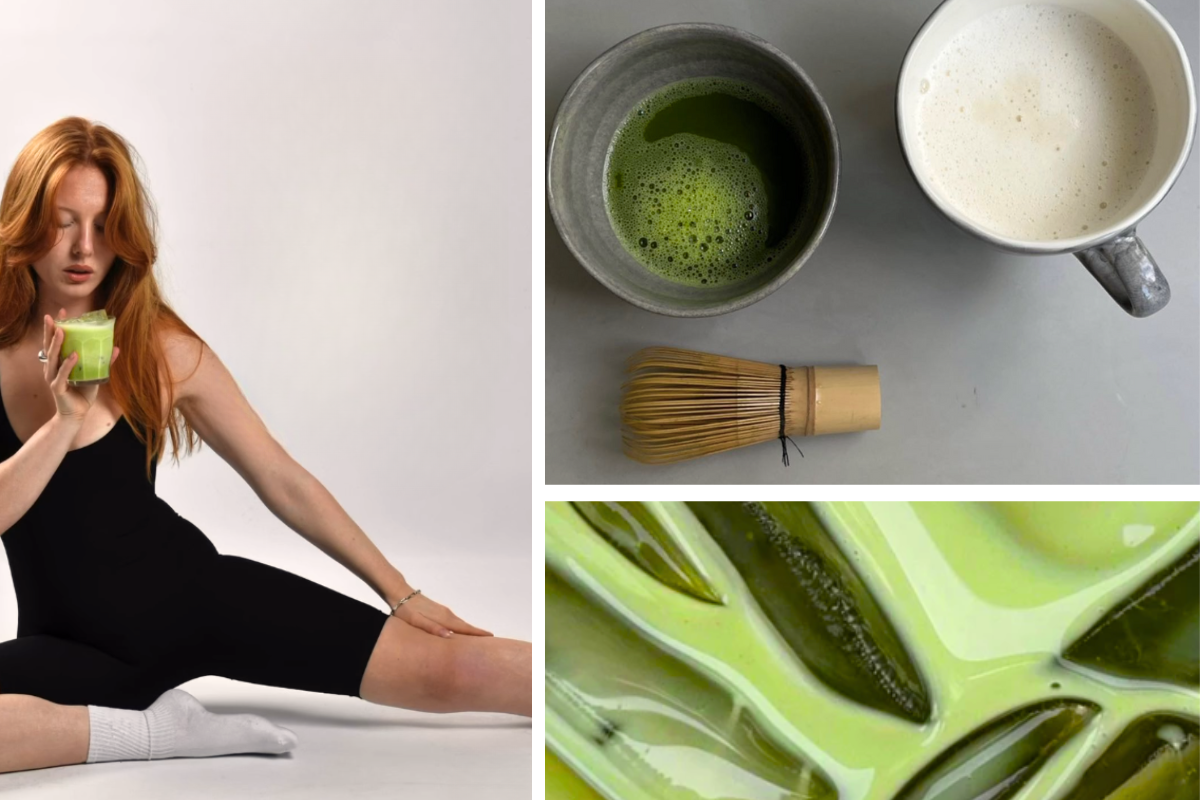 Grundaren Astrid Johansson, samt bilder på matchaté med tillbehör.