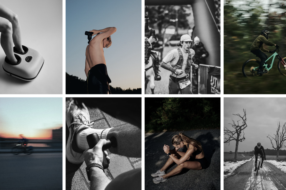 Skärmdump med åtta olika inläggsbilder från Flowlifes Instagram. De flesta på produkter.